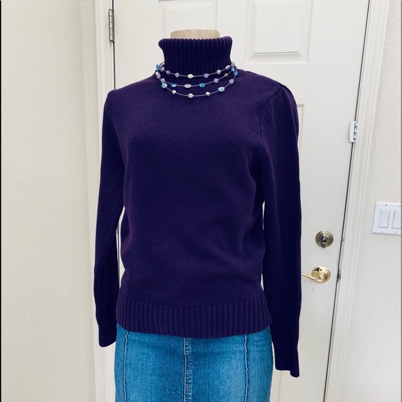 croft & barrow Sweaters - “CROFT & BARROW” dark purple/lavender turtle neck